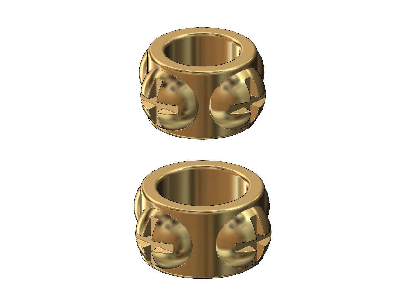 Phillips screw head motif bead and charm 3D print model_2