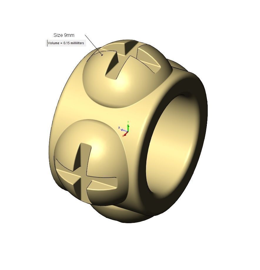 Phillips screw head motif bead and charm 3D print model_8