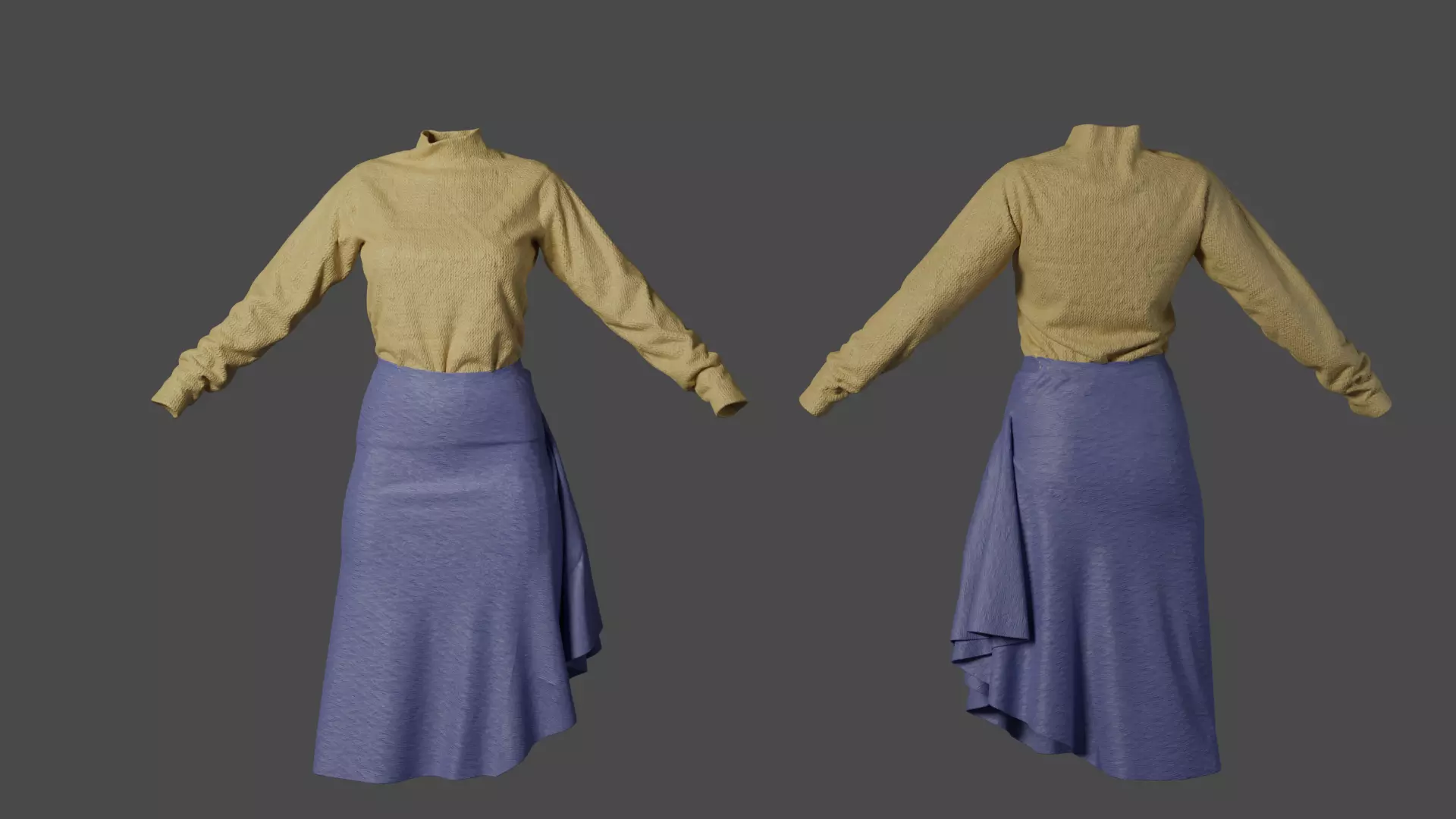 Women Sweater and Skirt Free 3D model