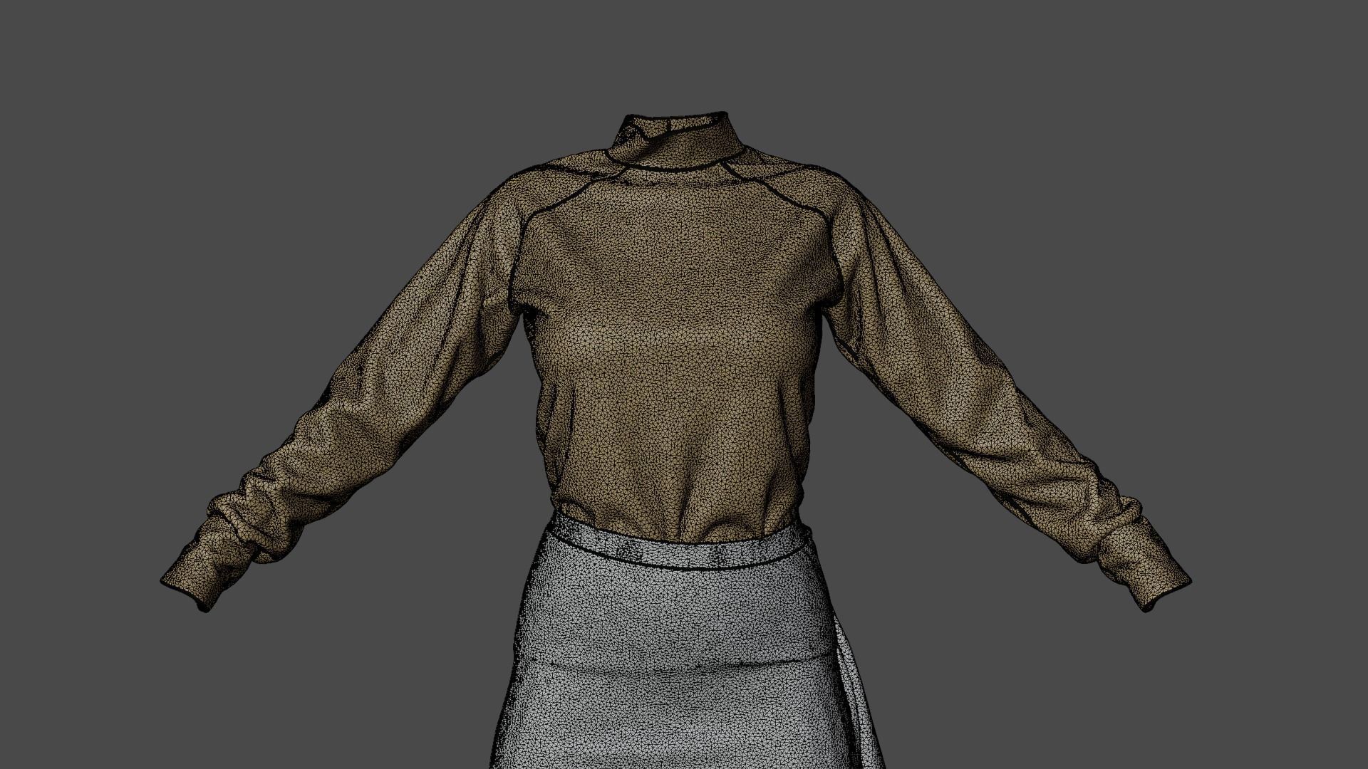 Women Sweater and Skirt free 3D model | CGTrader