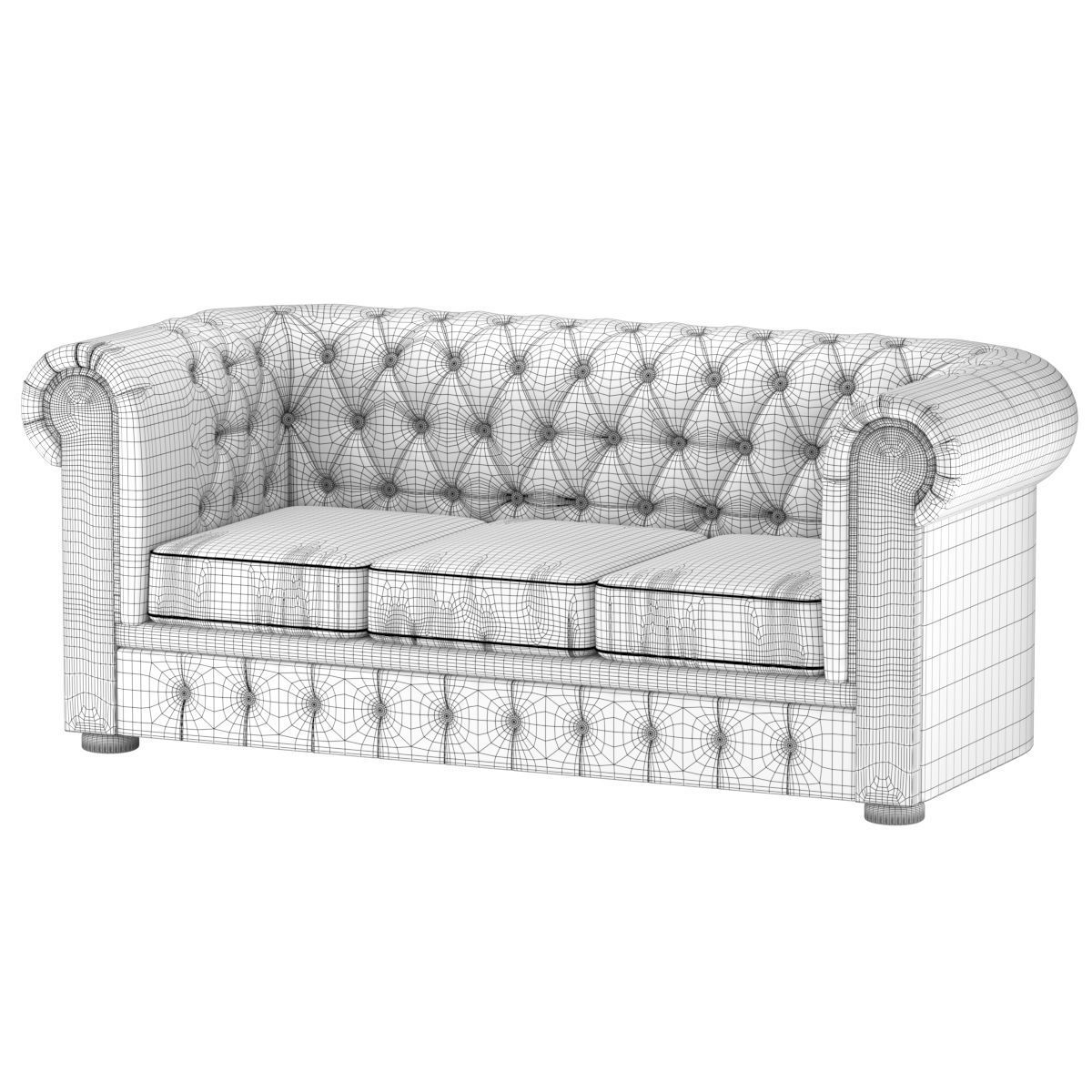 chesterfield sofa Free 3D model_5