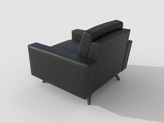 Armchair 20 Low-poly 3D model 5
