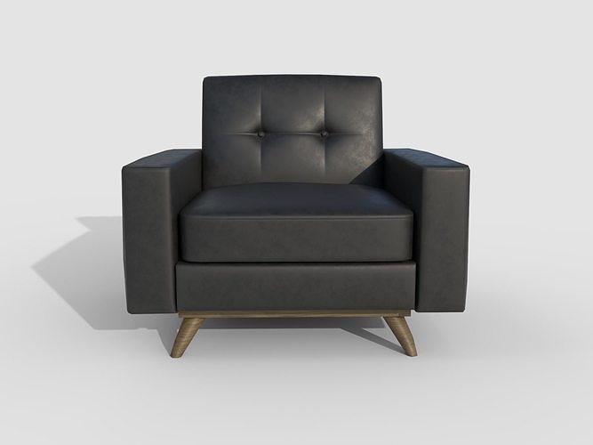 Armchair 20 Low-poly 3D model 2