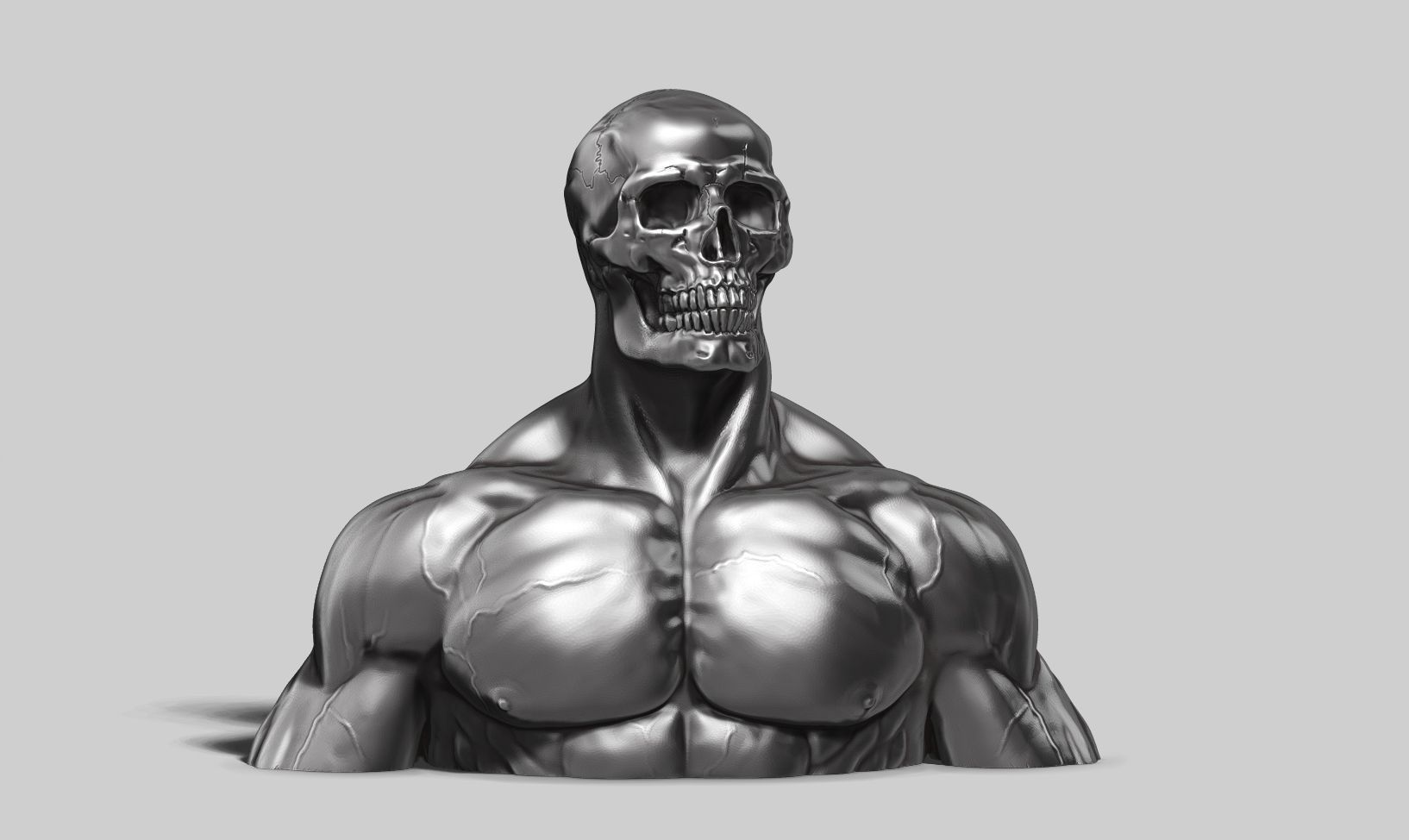 Skull head human a01 3D print model 3D print model_4