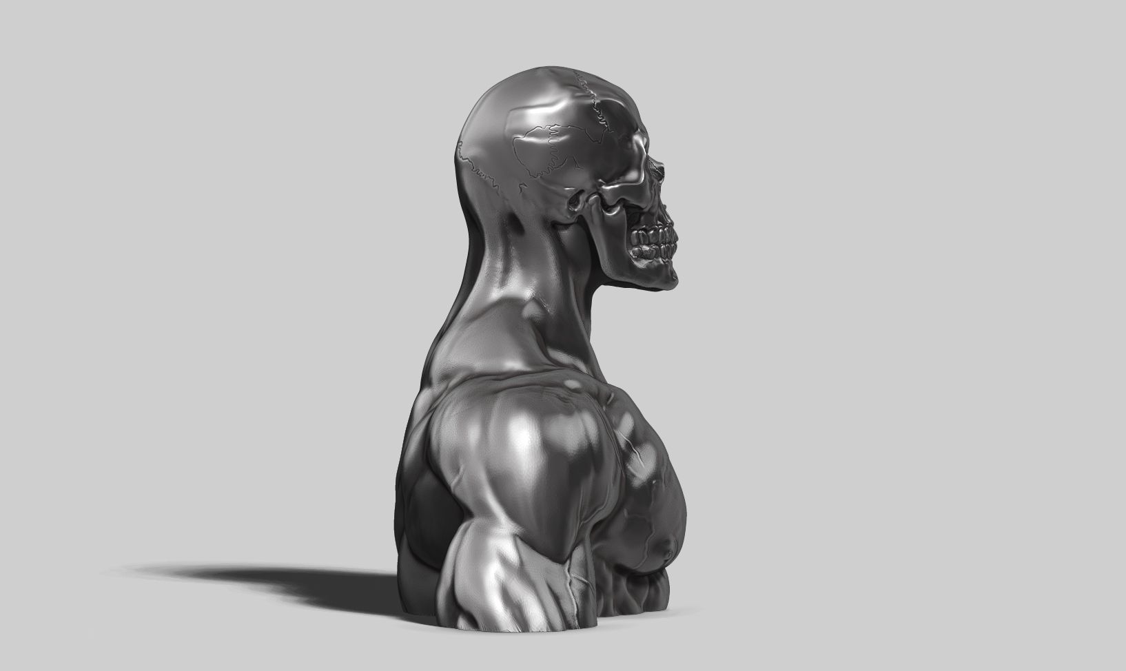 Skull head human a01 3D print model 3D print model_6