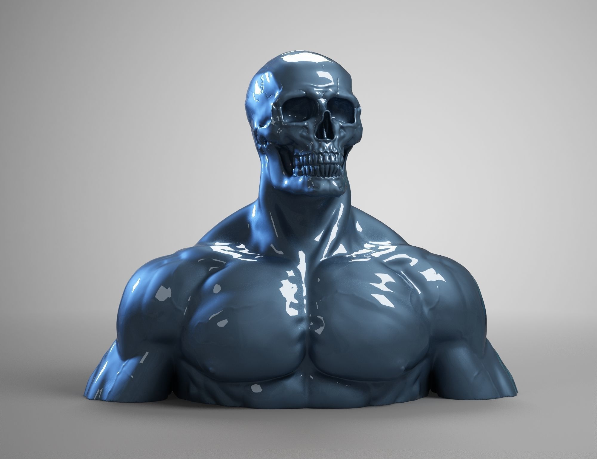 Skull head human a01 3D print model 3D print model_2