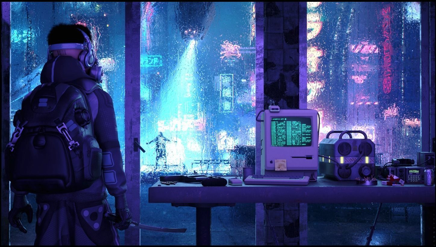 CYBERPUNK RAIN SCENE - Cinema4d and Corona Scene 3D model 3D model_3