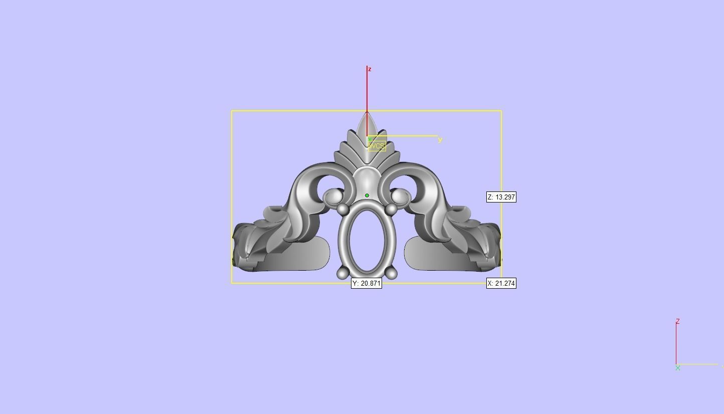 Ring simple and elegant with oval stone 3D print model_6