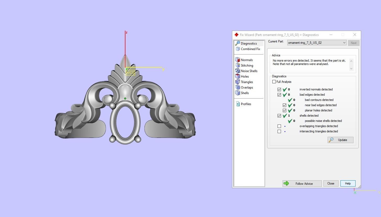 Ring simple and elegant with oval stone 3D print model_4