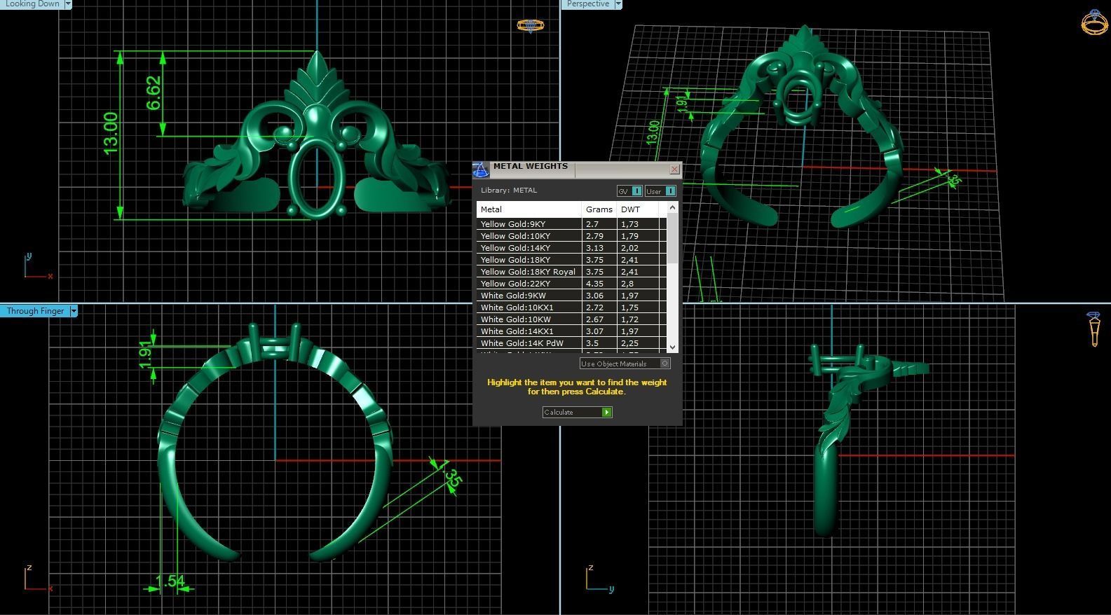 Ring simple and elegant with oval stone 3D print model_8
