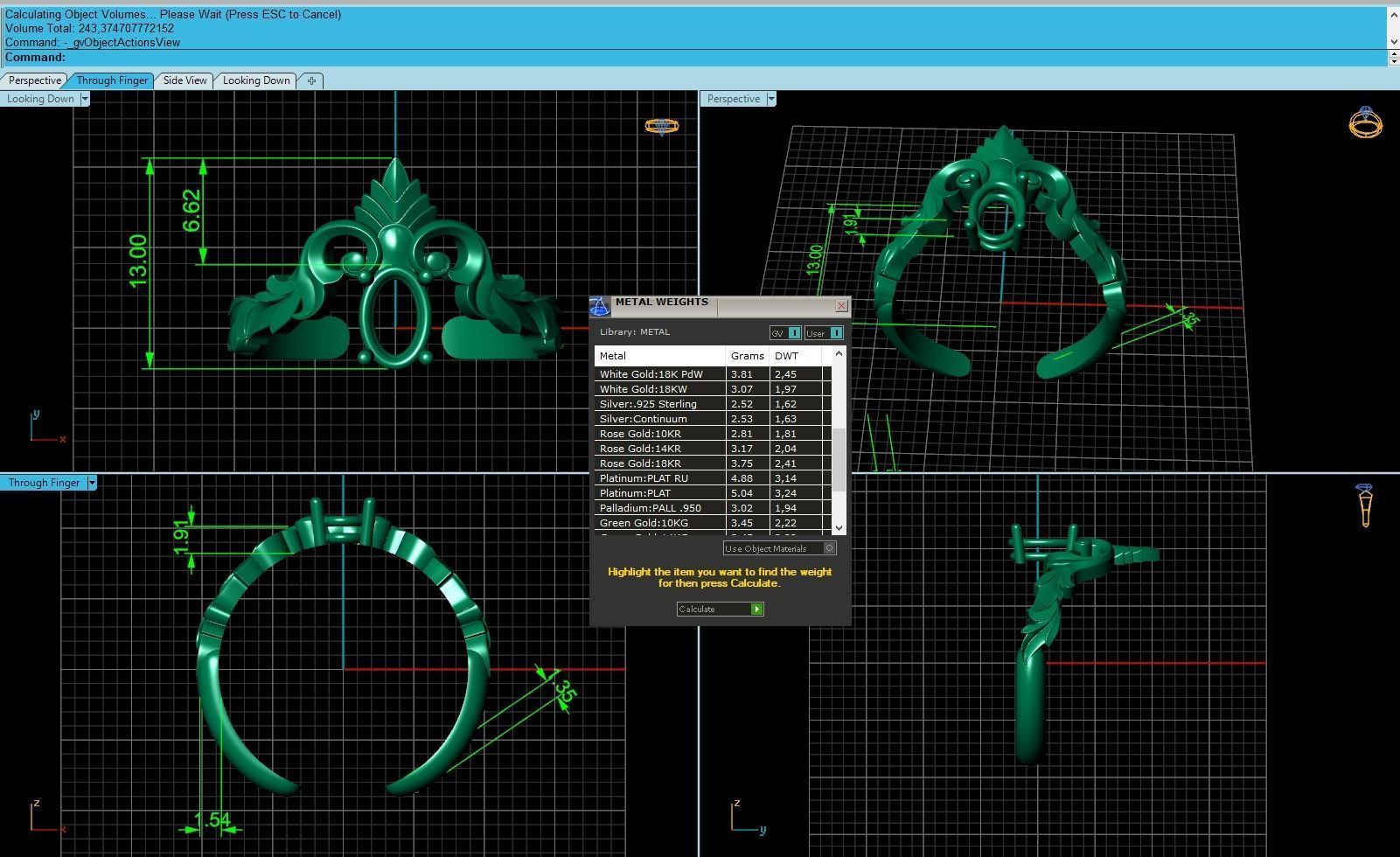 Ring simple and elegant with oval stone 3D print model_9