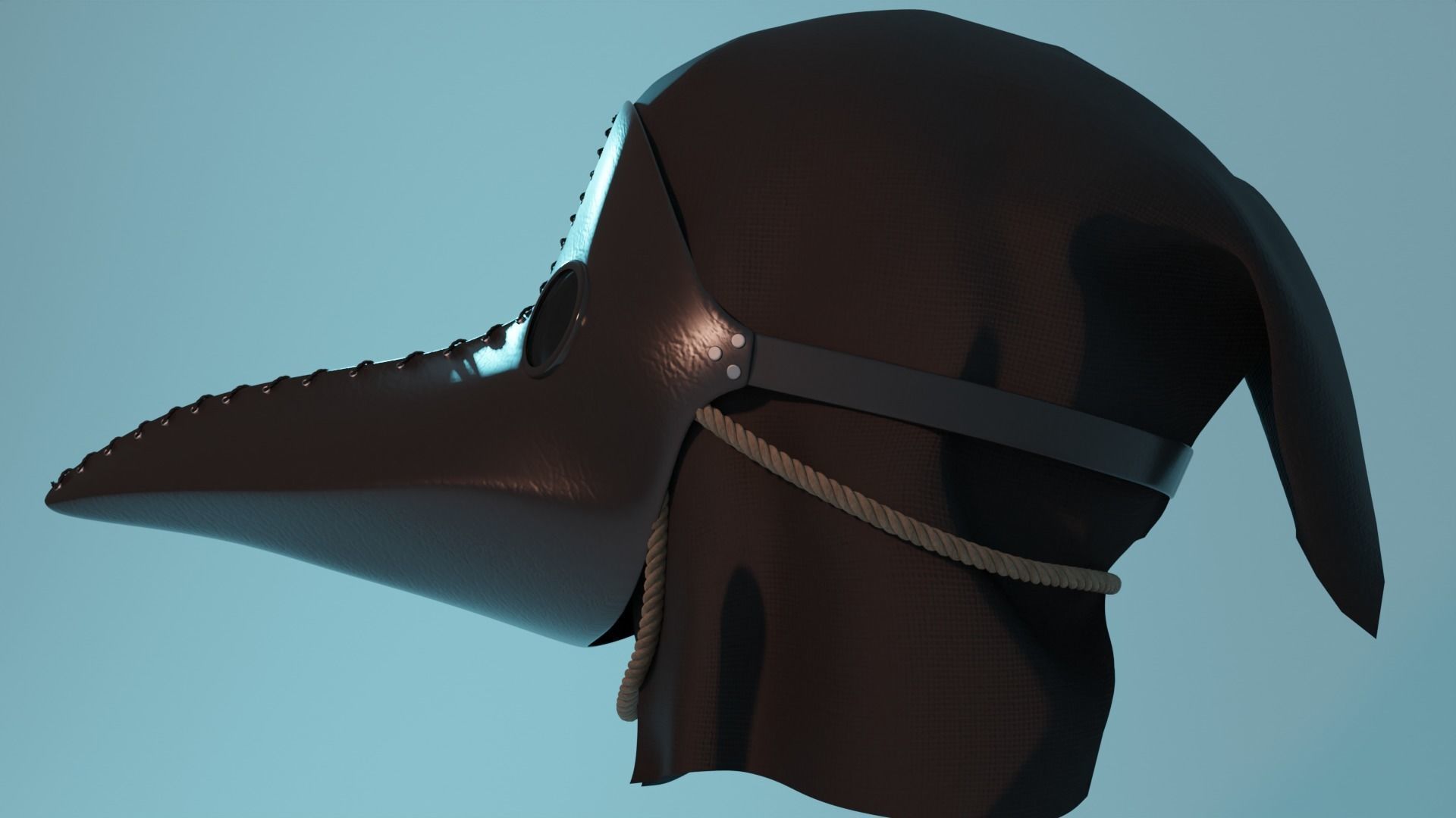 Plague Doctor Mask Low-poly 3D model_4