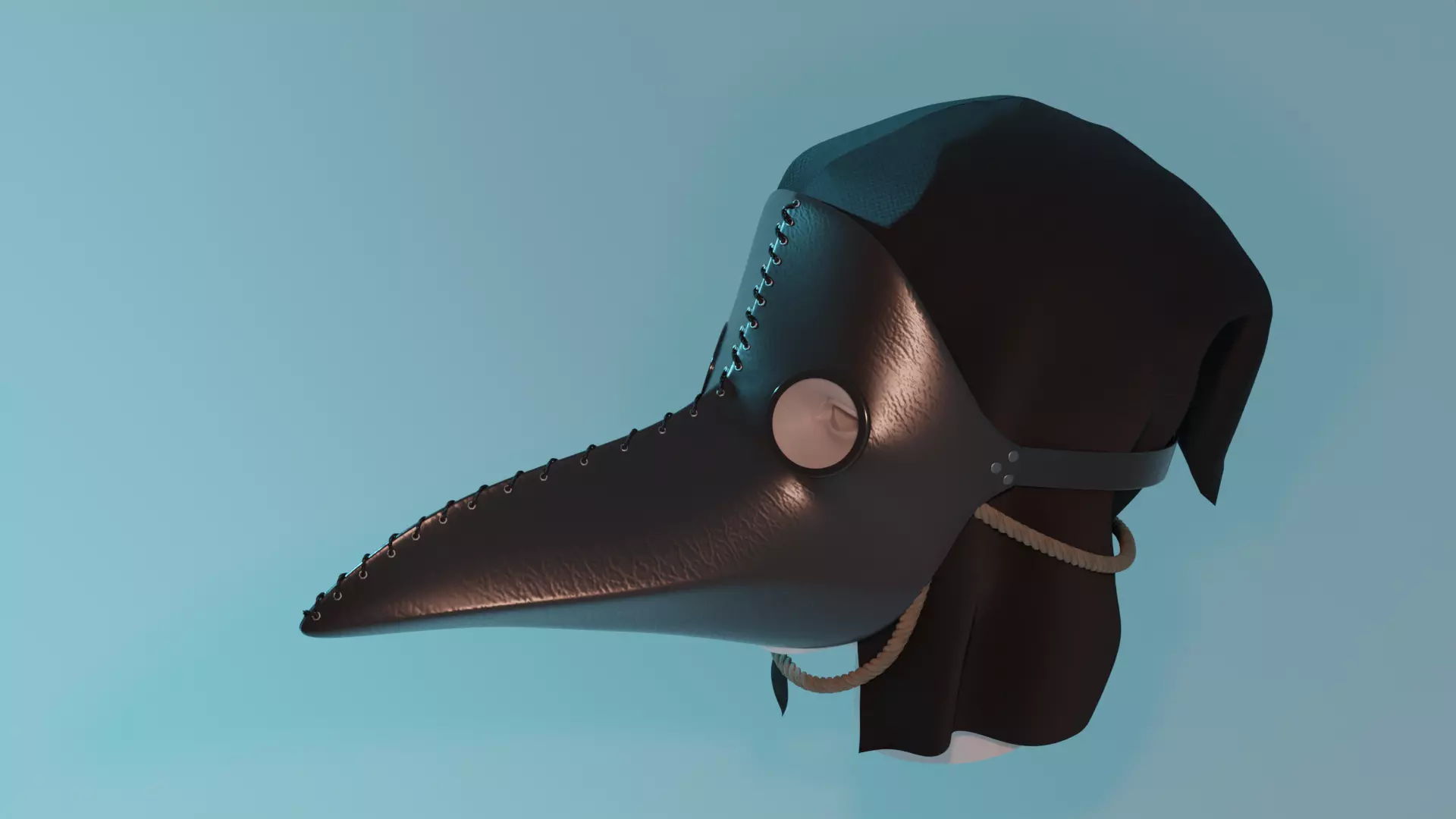 Plague Doctor Mask Low-poly 3D model_0