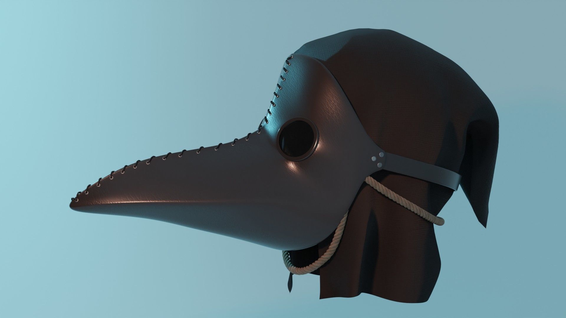 Plague Doctor Mask Low-poly 3D model_2