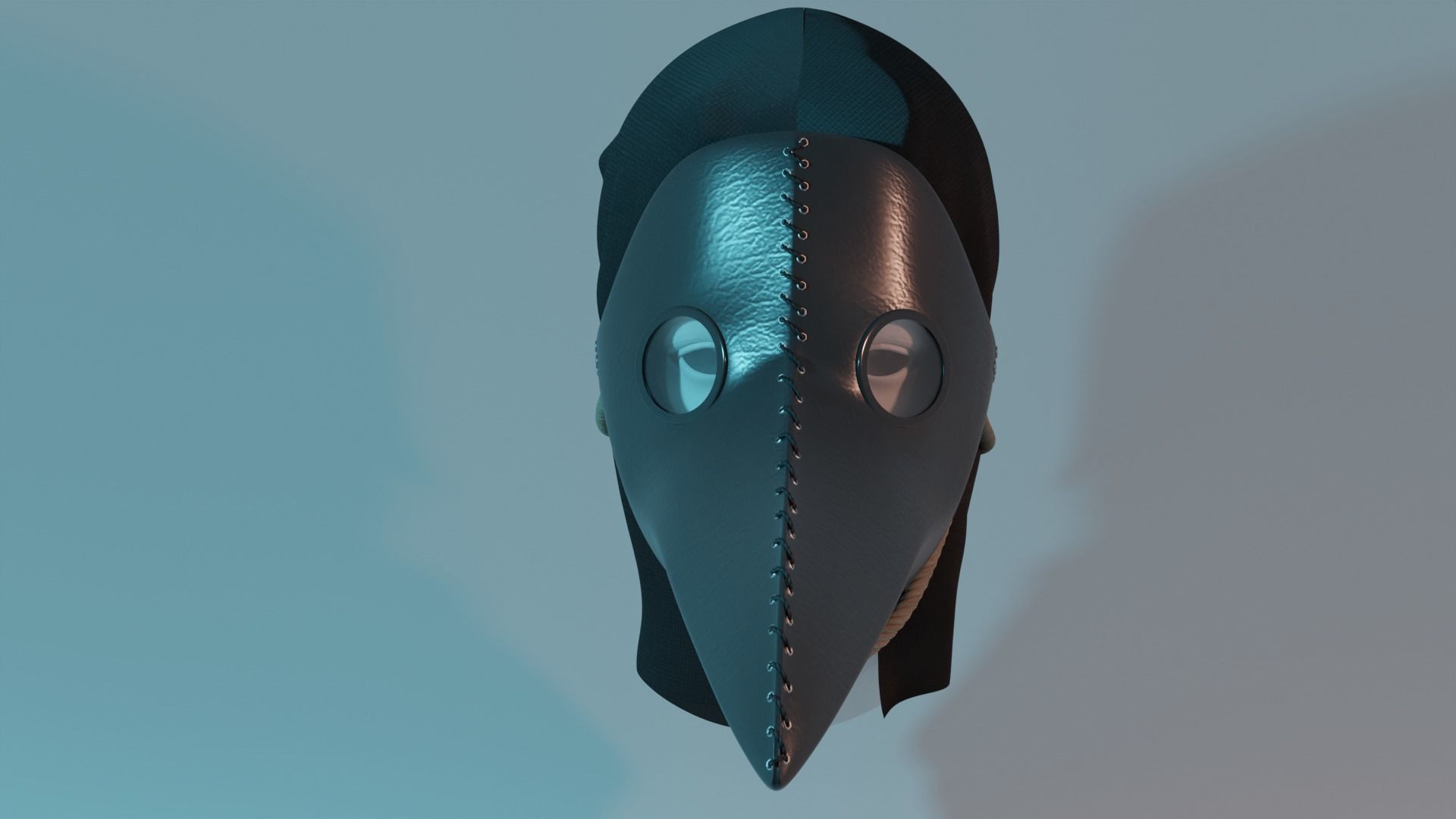Plague Doctor Mask Low-poly 3D model_1