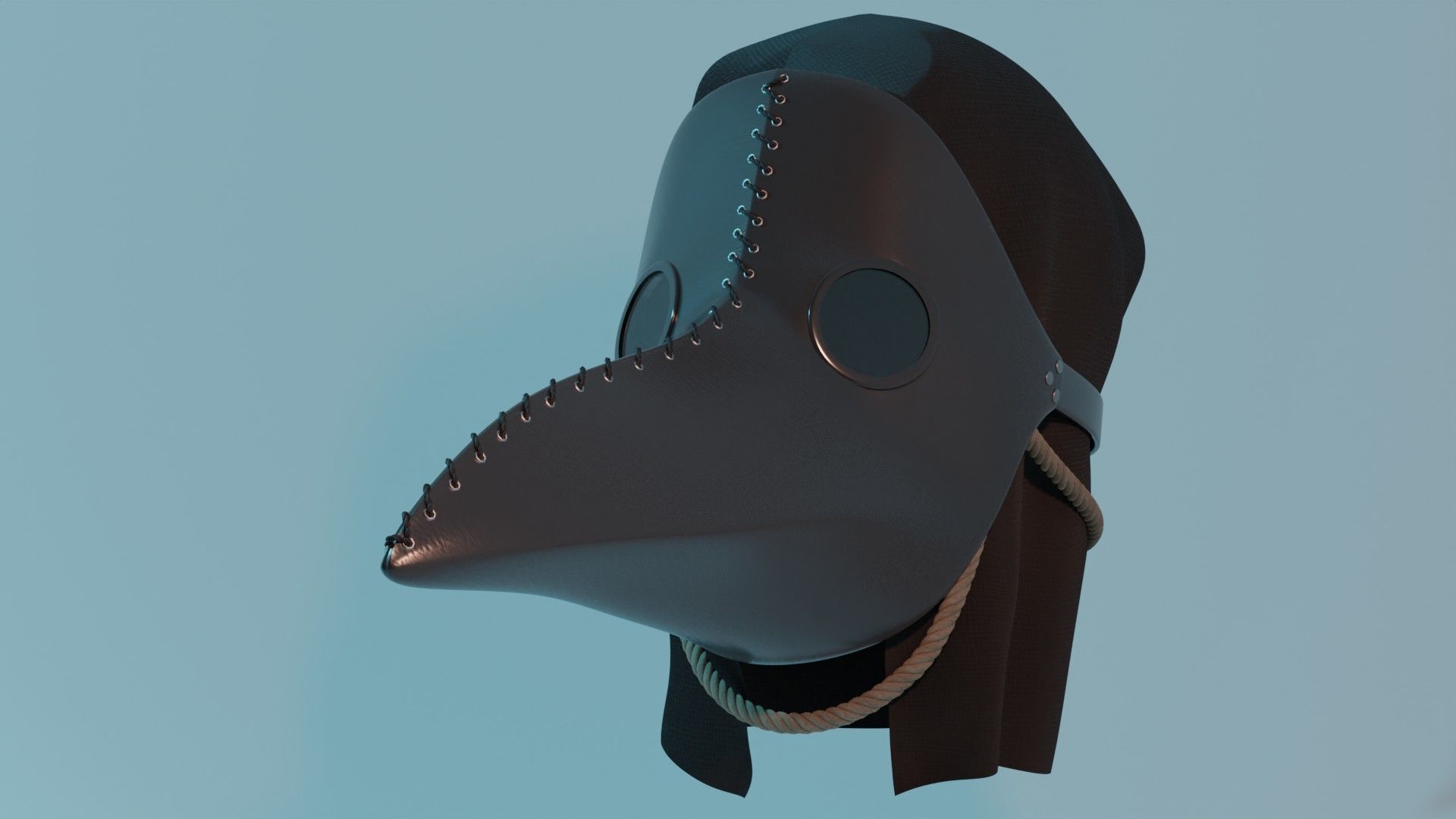 Plague Doctor Mask Low-poly 3D model_3