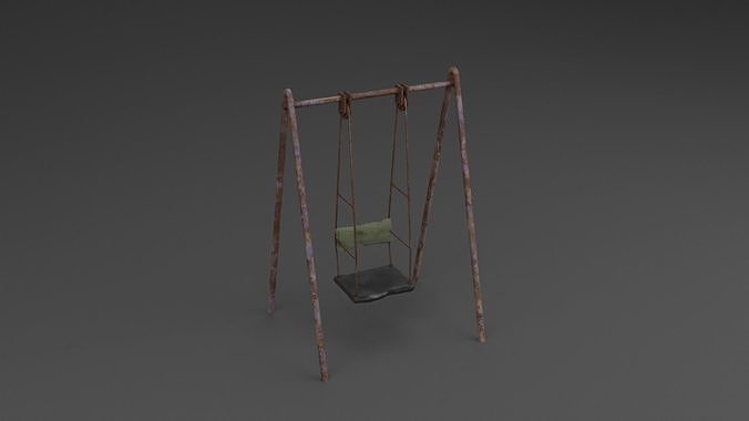 Old Rusty Swings pack set NAT Low-poly 3D model 4