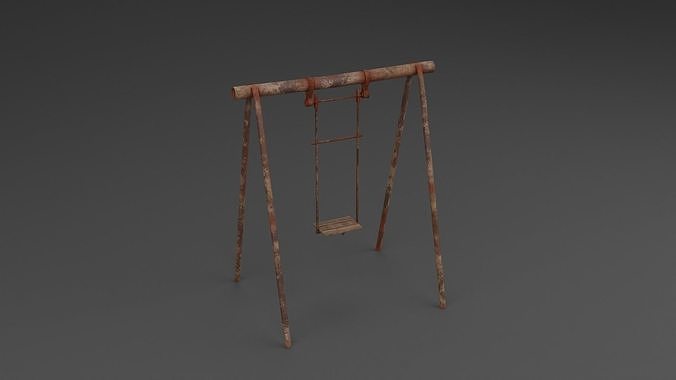 Old Rusty Swings pack set NAT Low-poly 3D model 3