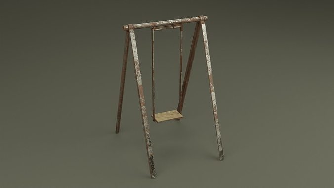 Old Rusty Swings pack set NAT Low-poly 3D model 2