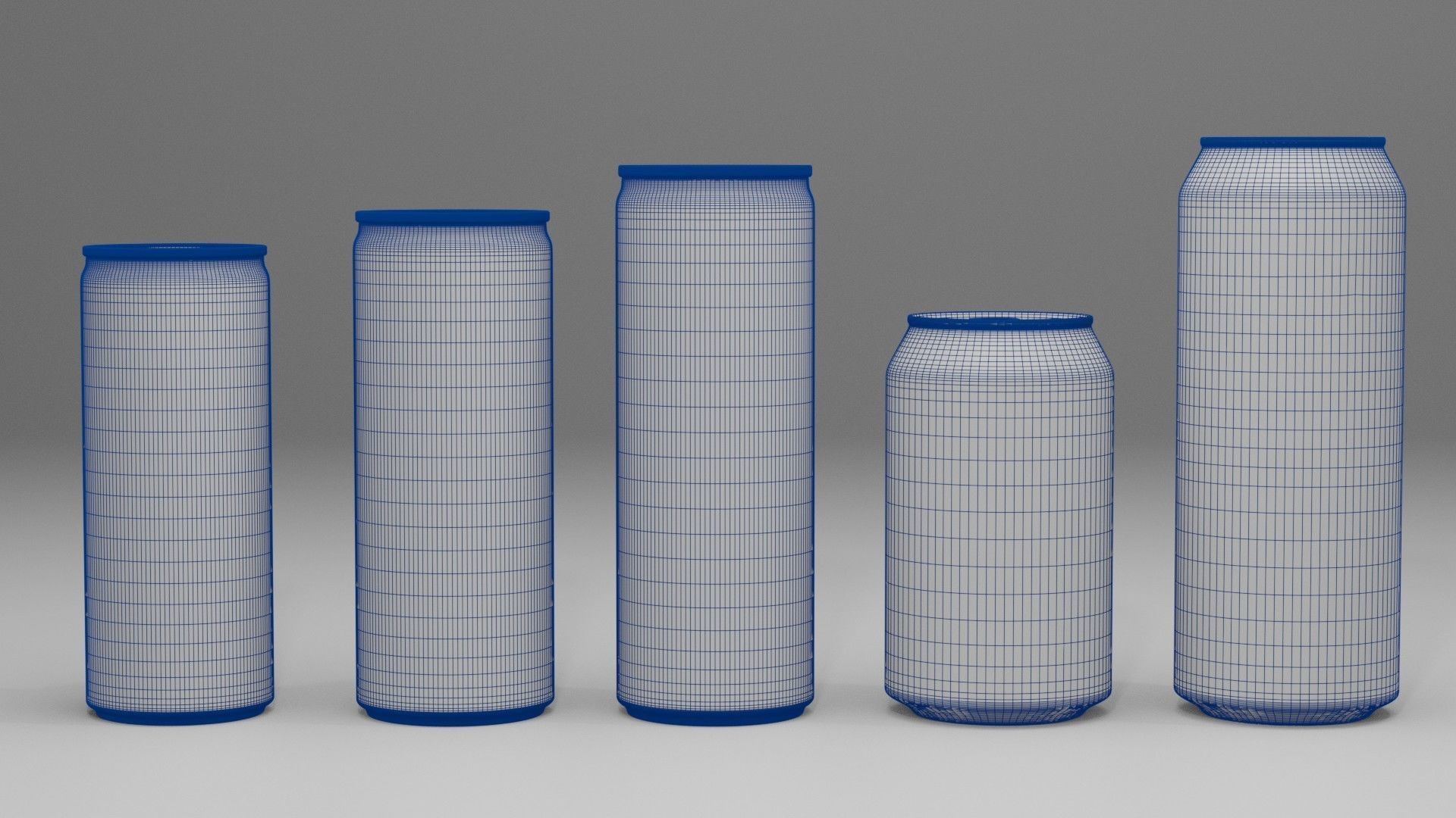 Realistic Aluminium Soda Beverage Can real size Collection 3D model_2