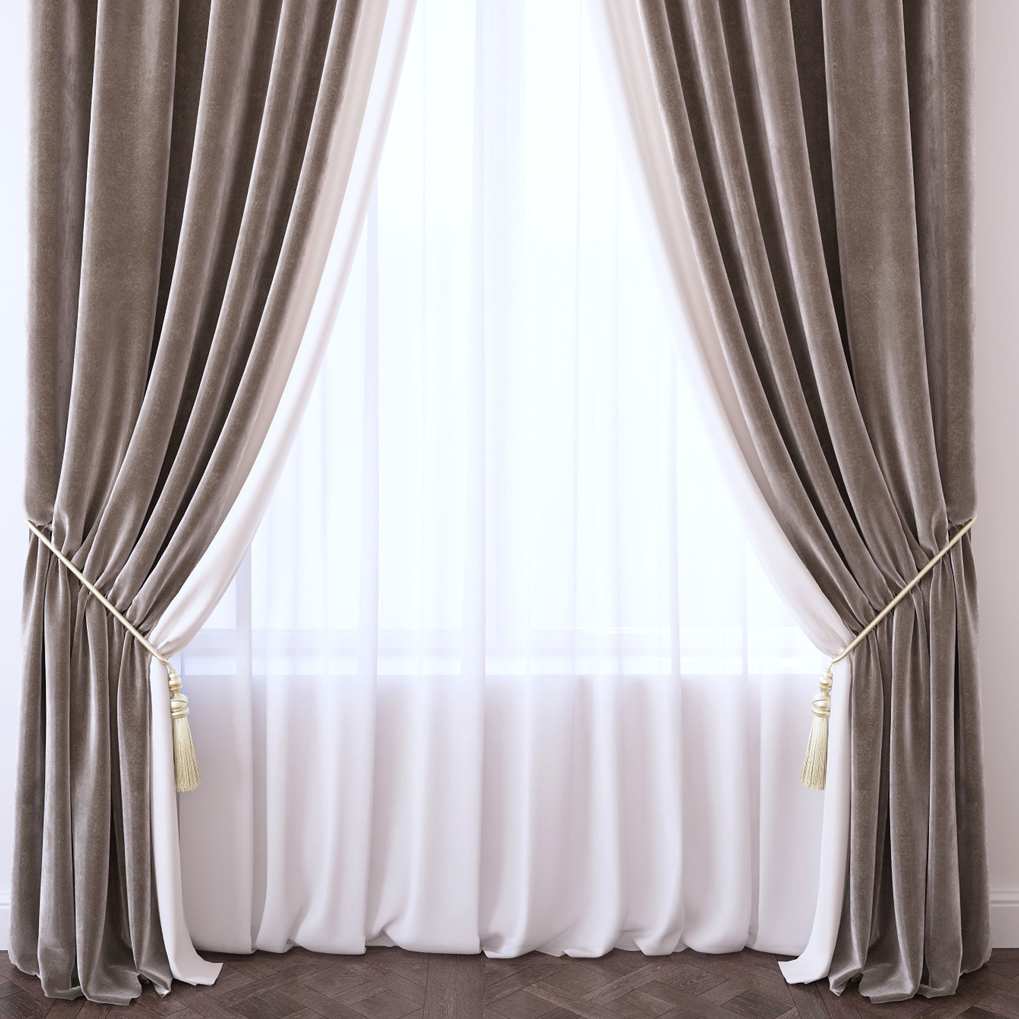 Set 93 Curtains 3D model_1