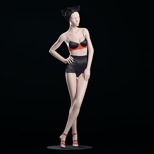 Roksanda Ilincic Retro Swimwear model 02 3D model