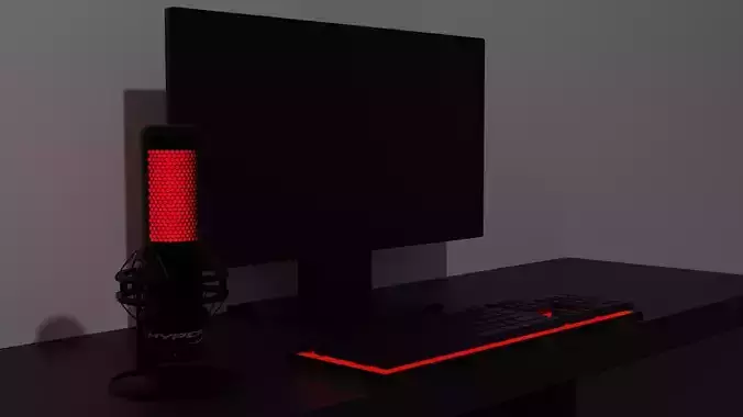 HyperX QuadCast S Microphone Low-poly Low-poly 3D model
