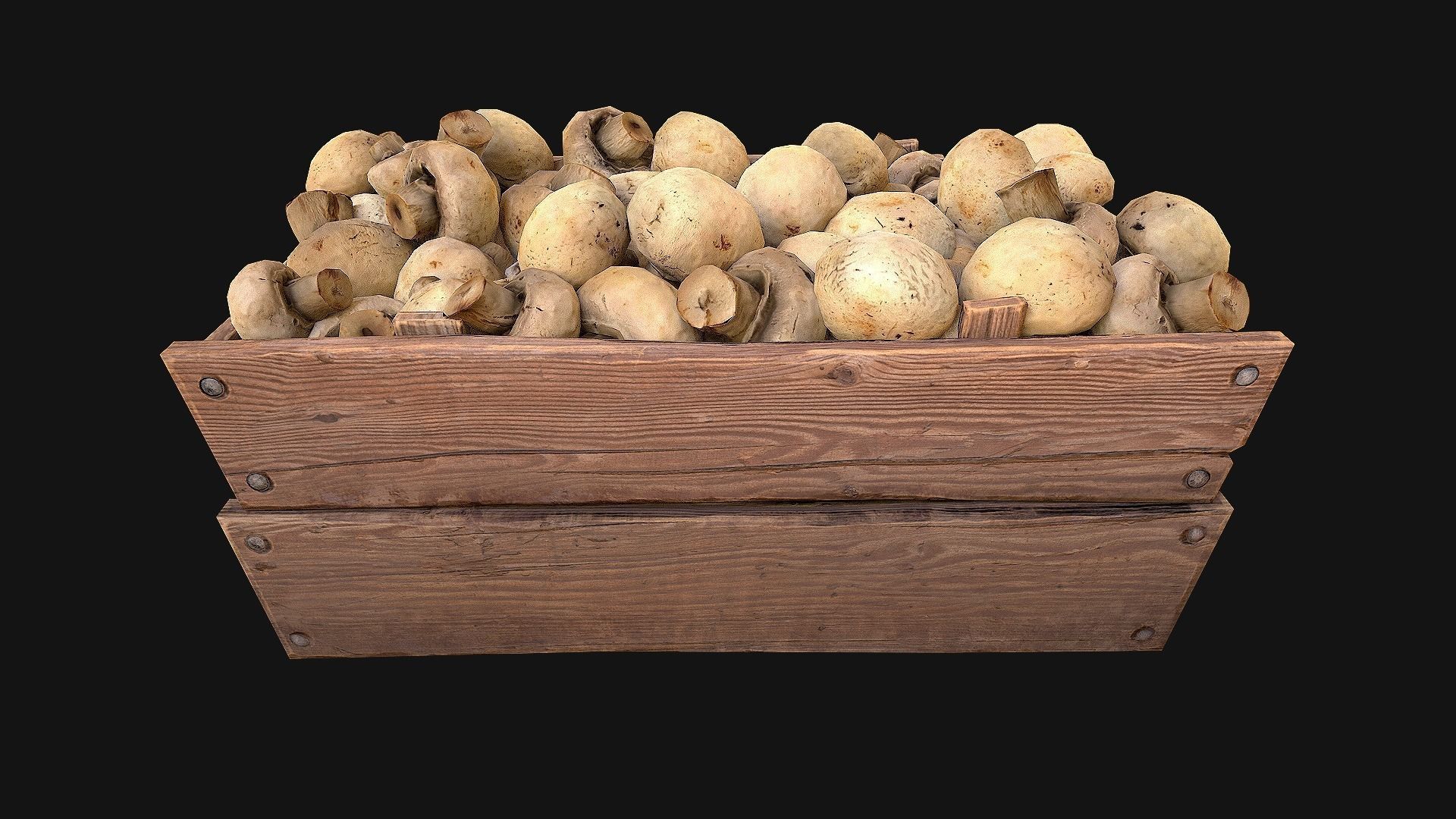 Mushrooms Crate Stand Box Low-poly 3D model_14