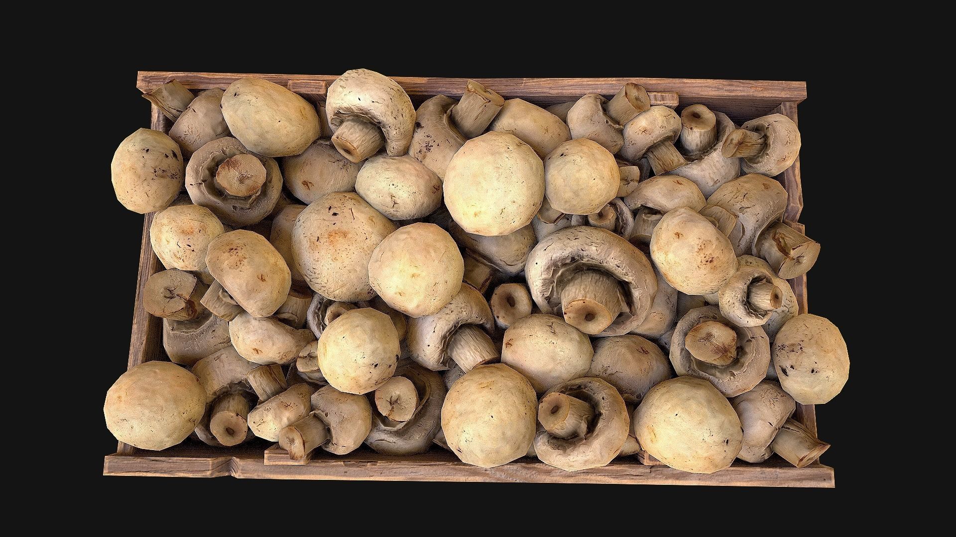 Mushrooms Crate Stand Box Low-poly 3D model_18