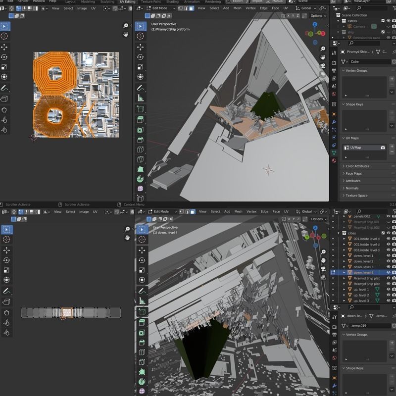 City of the gods - Spaceship Pyramid 3D Models Low Poly Low-poly 3D model_10