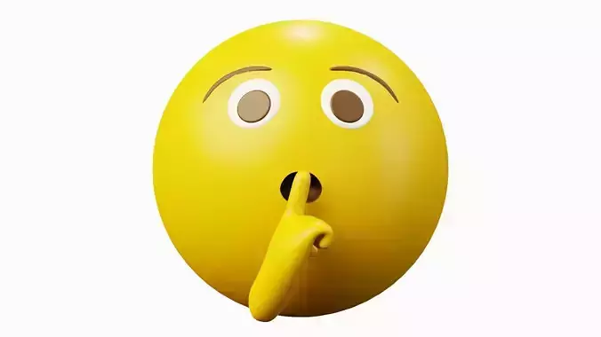 Keep Silence or Quiet Please Yellow Ball Emoticon or Smiley