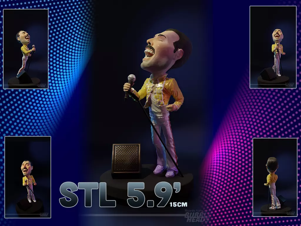 Freddie Mercury - Bubble Head 3D print model_0
