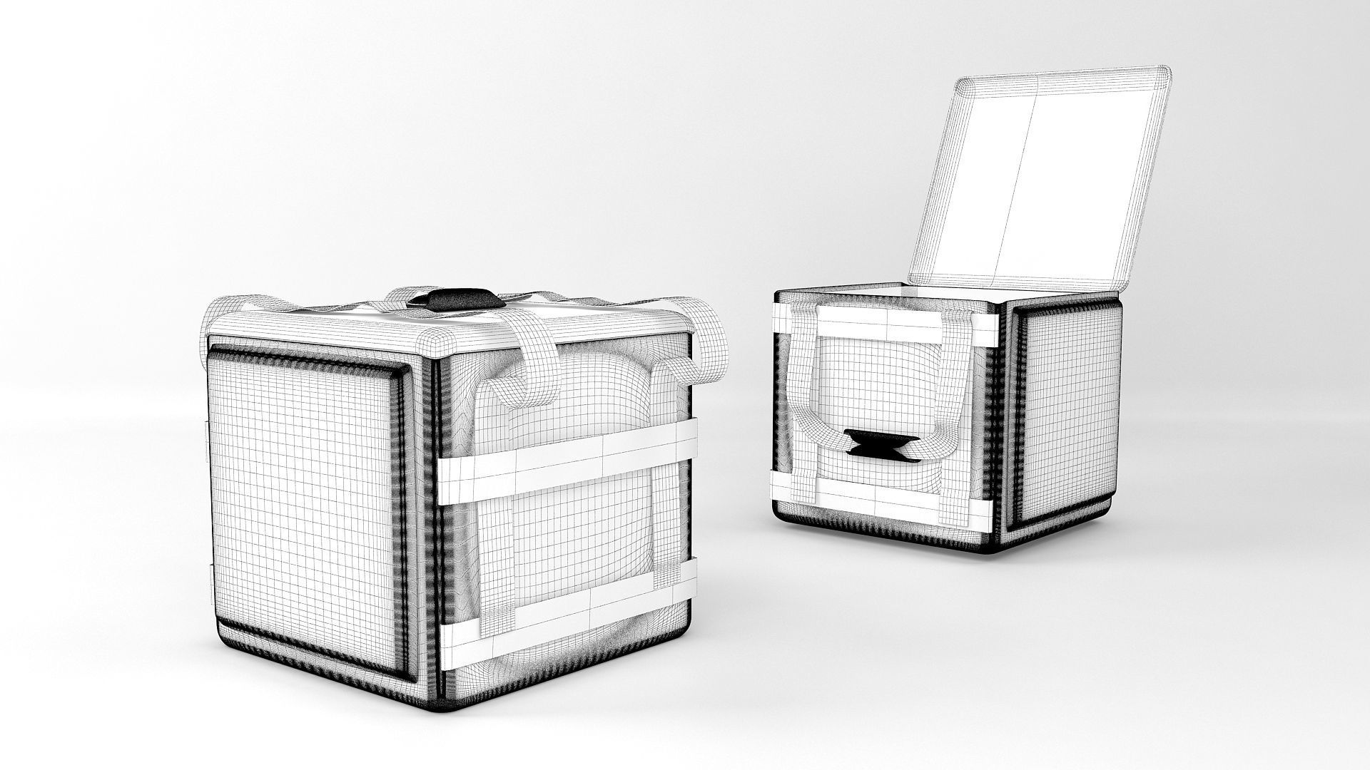 Square Delivery Bag 3D model_6