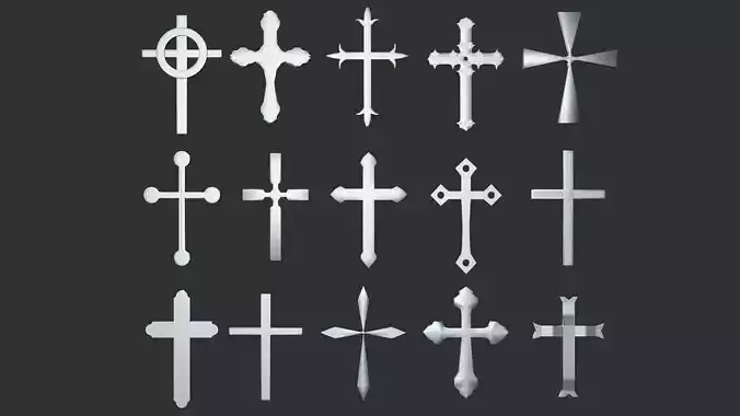 Cross Christianity Symbols Shiny Iron 