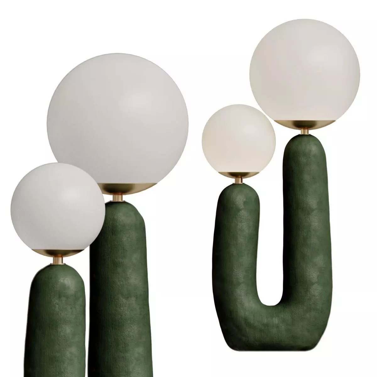 Contemporary Hand-built Ceramic Base Oo Lamp Terra 3D model_0