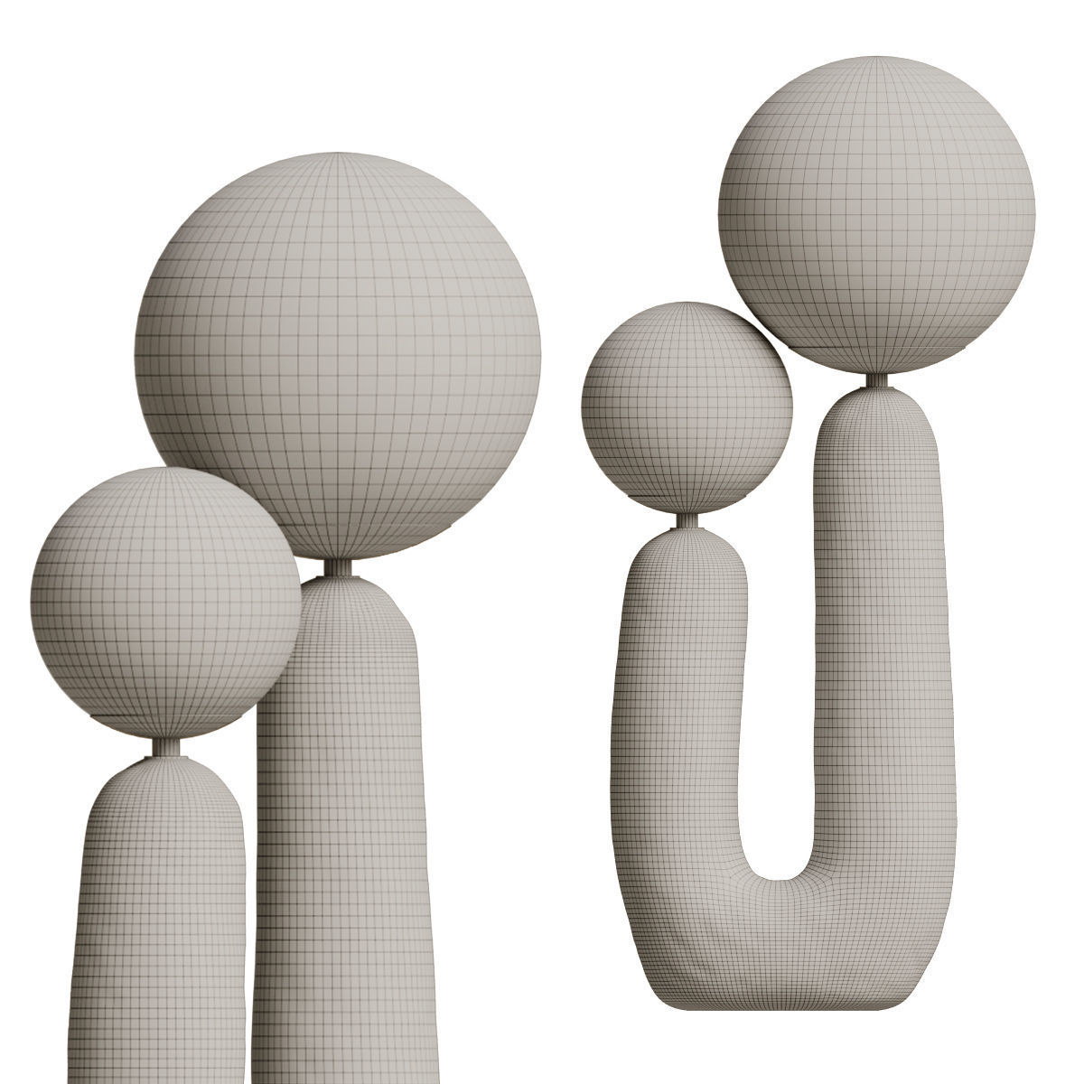 Contemporary Hand-built Ceramic Base Oo Lamp Terra 3D model_4