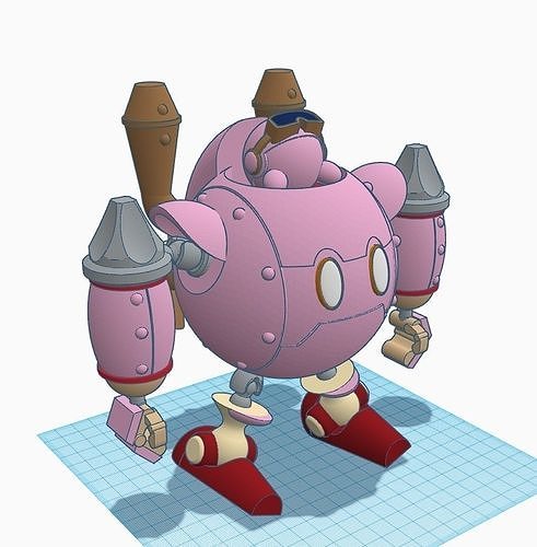 Robobot Custom Kirby Amiibo and Display Stand 3D print model