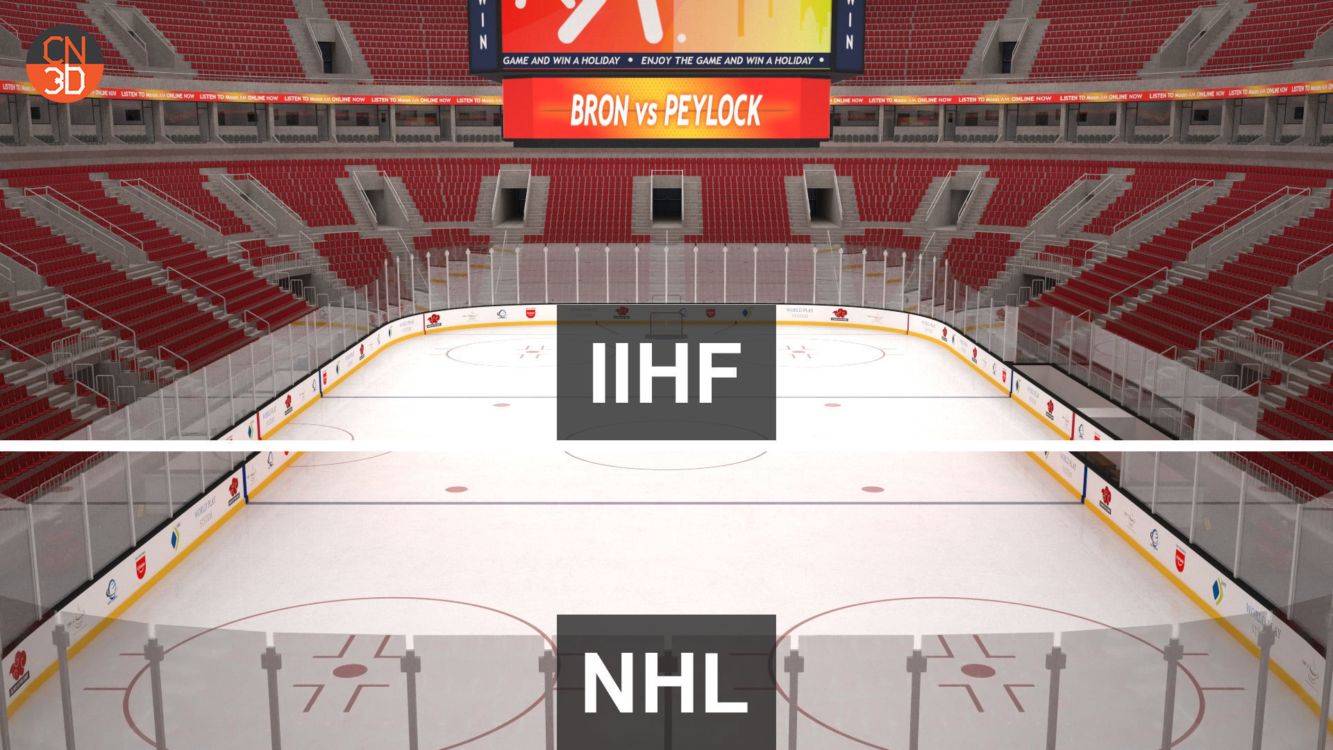 NHL and IIHF Ice Hockey Arena v2 - interior - low poly Low-poly 3D model_15