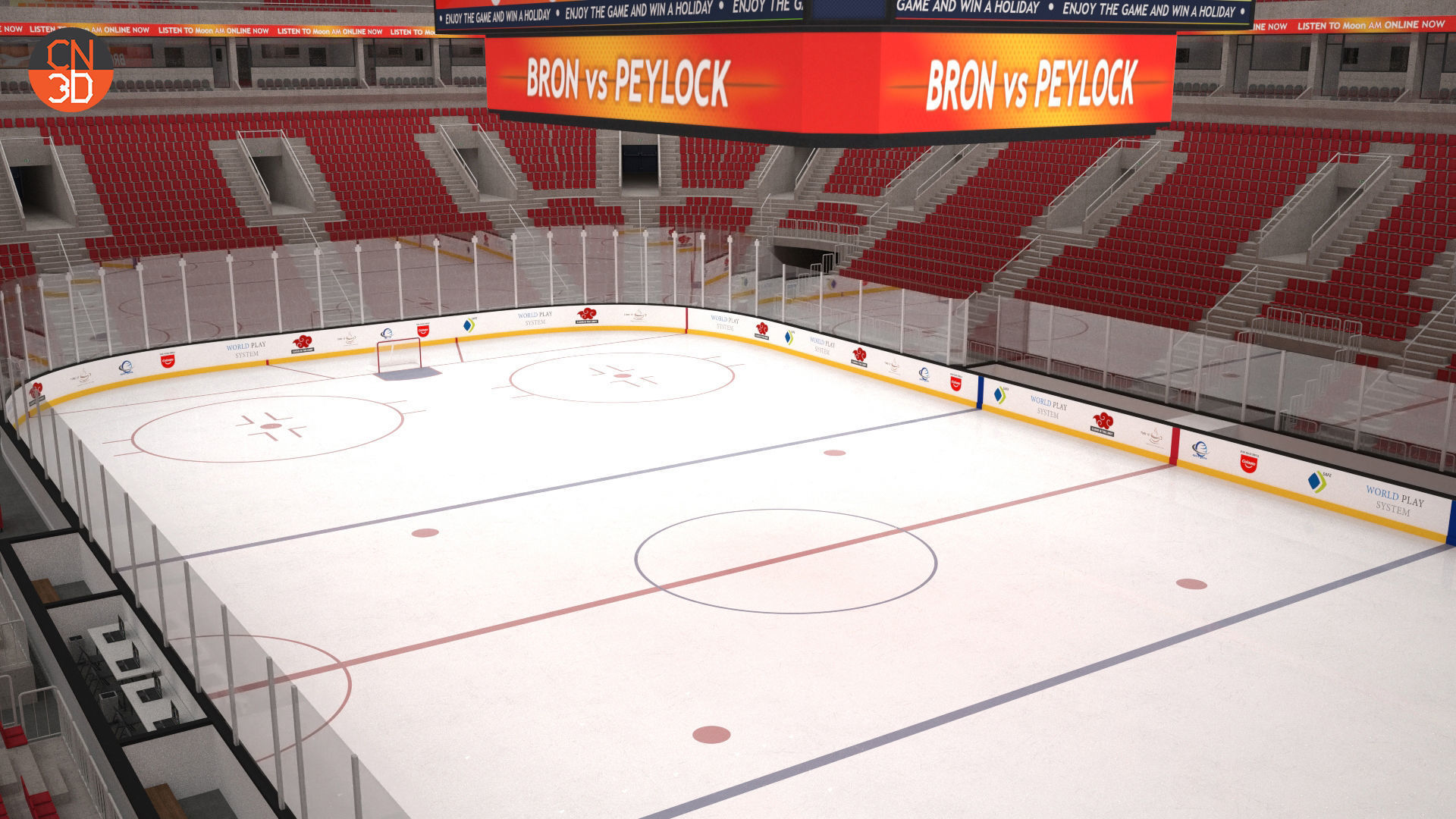 NHL and IIHF Ice Hockey Arena v2 - interior - low poly Low-poly 3D model_8