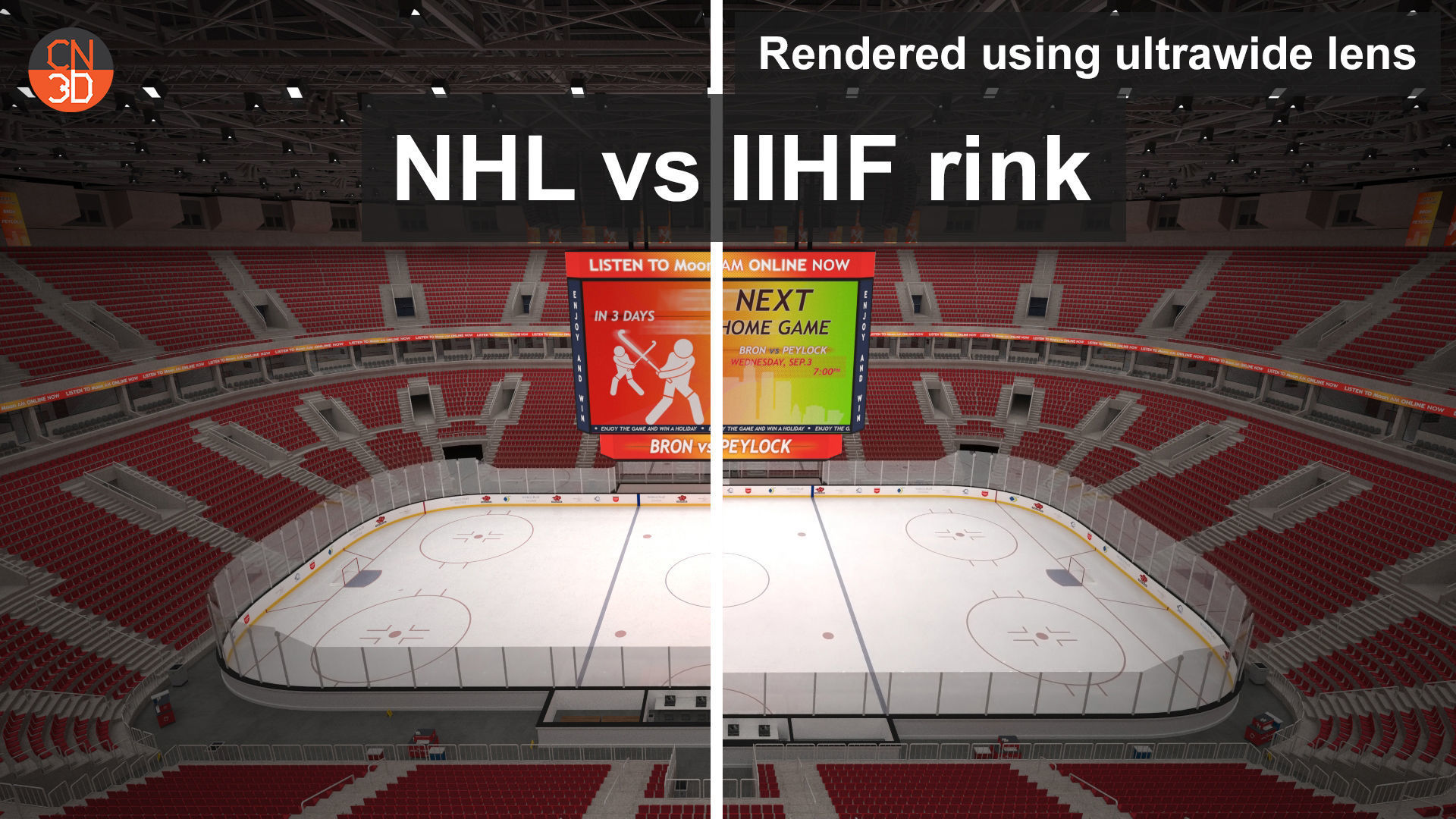 NHL and IIHF Ice Hockey Arena v2 - interior - low poly Low-poly 3D model_18