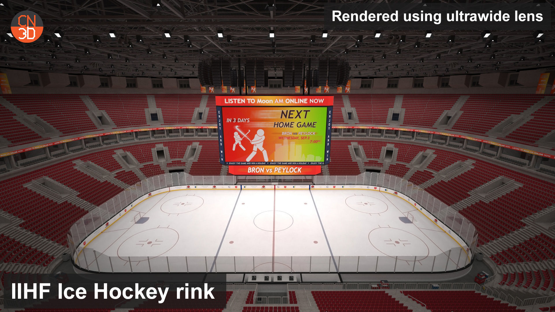 NHL and IIHF Ice Hockey Arena v2 - interior - low poly Low-poly 3D model_20
