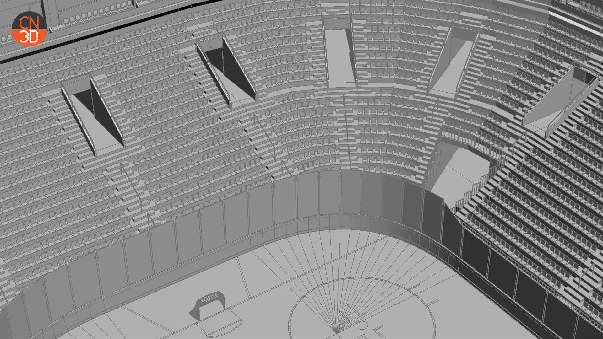 NHL and IIHF Ice Hockey Arena v2 - interior - low poly Low-poly 3D model_28