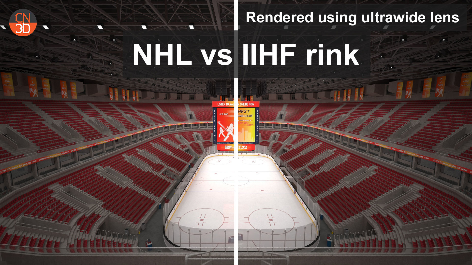 NHL and IIHF Ice Hockey Arena v2 - interior - low poly Low-poly 3D model_4