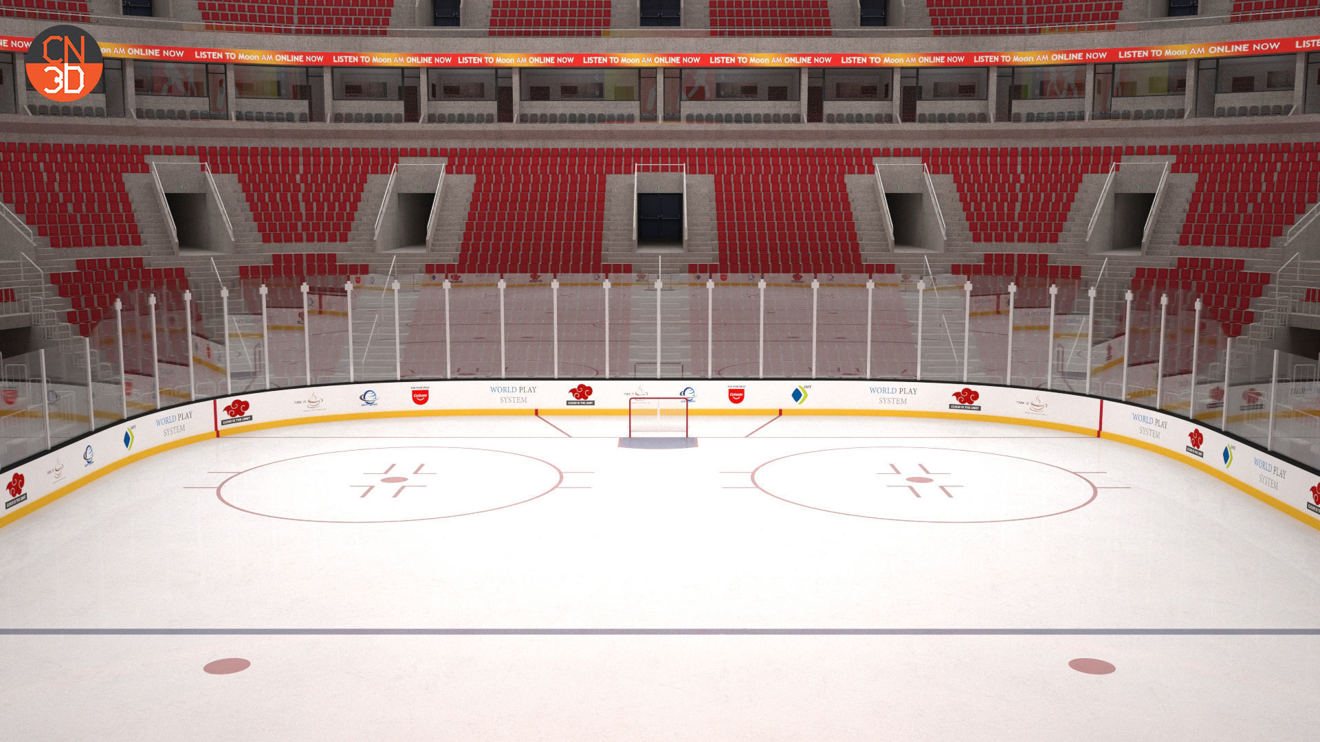 NHL and IIHF Ice Hockey Arena v2 - interior - low poly Low-poly 3D model_14