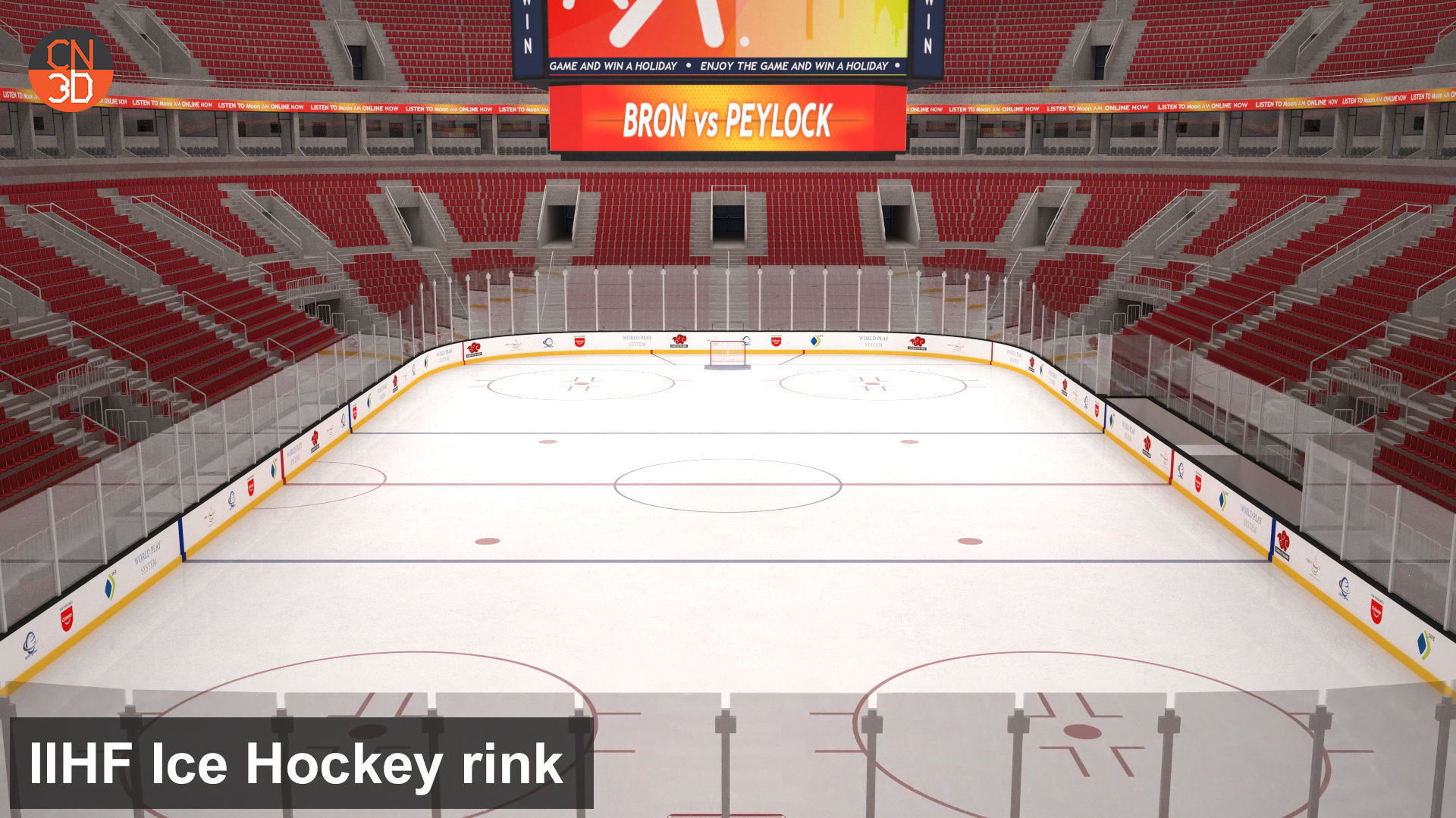NHL and IIHF Ice Hockey Arena v2 - interior - low poly Low-poly 3D model_17