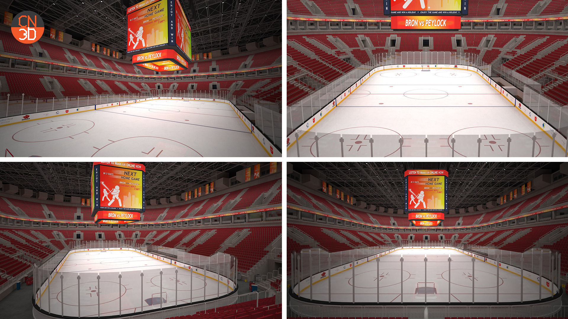 NHL and IIHF Ice Hockey Arena v2 - interior - low poly Low-poly 3D model_24