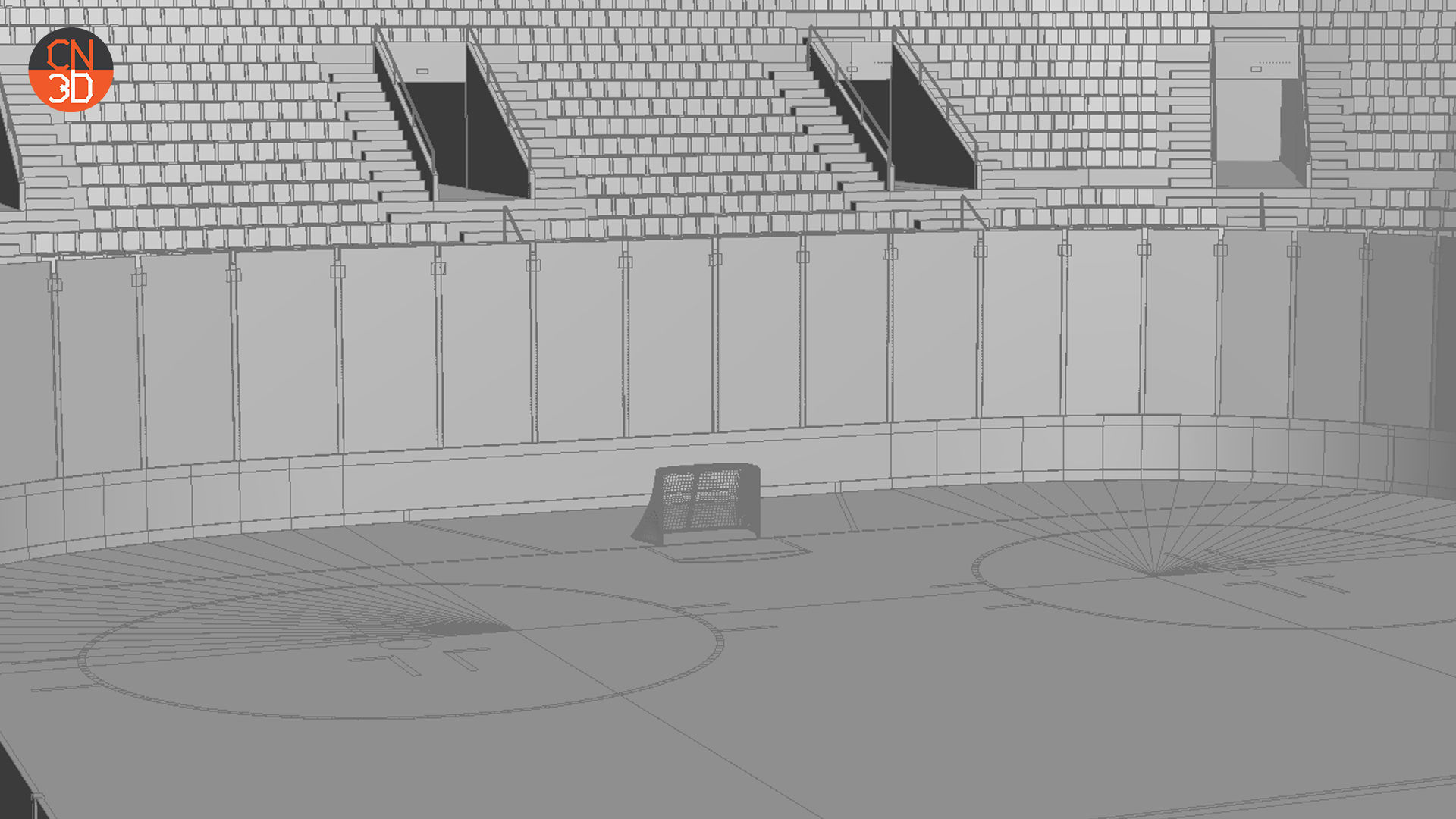 NHL and IIHF Ice Hockey Arena v2 - interior - low poly Low-poly 3D model_25