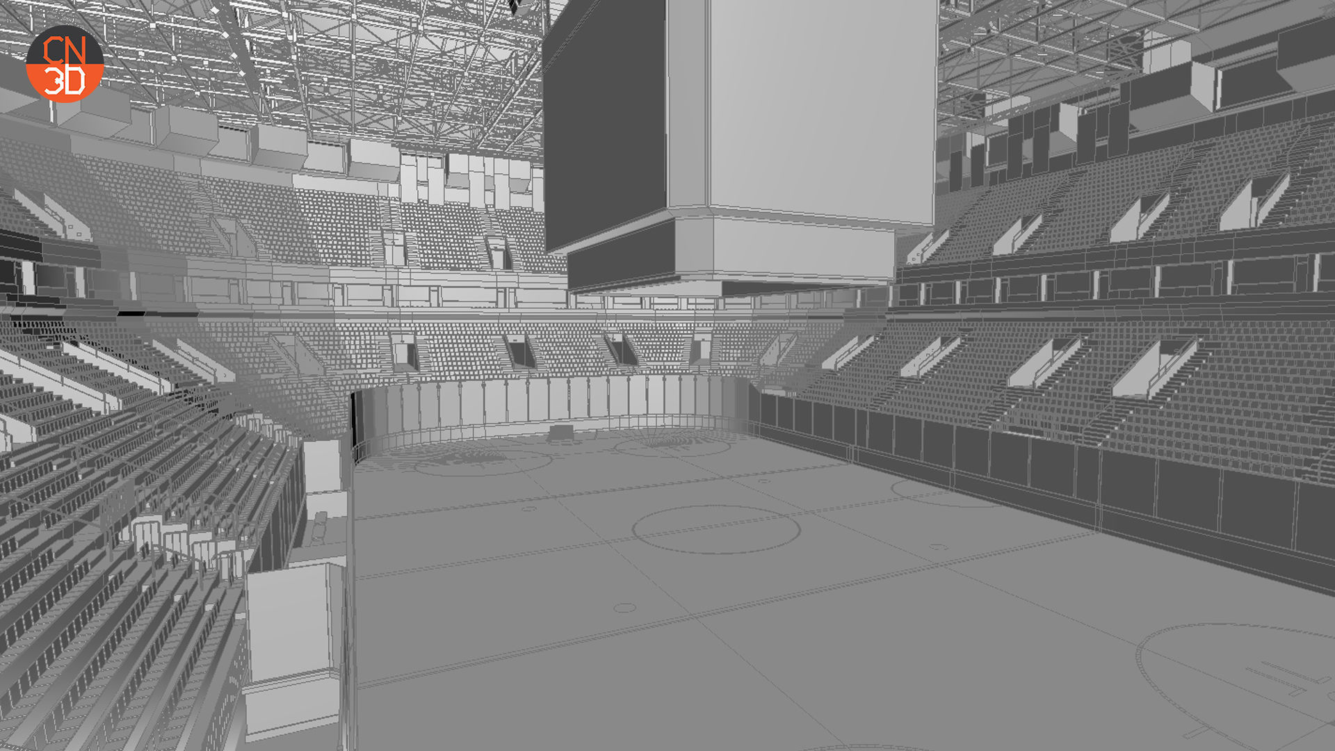 NHL and IIHF Ice Hockey Arena v2 - interior - low poly Low-poly 3D model_27