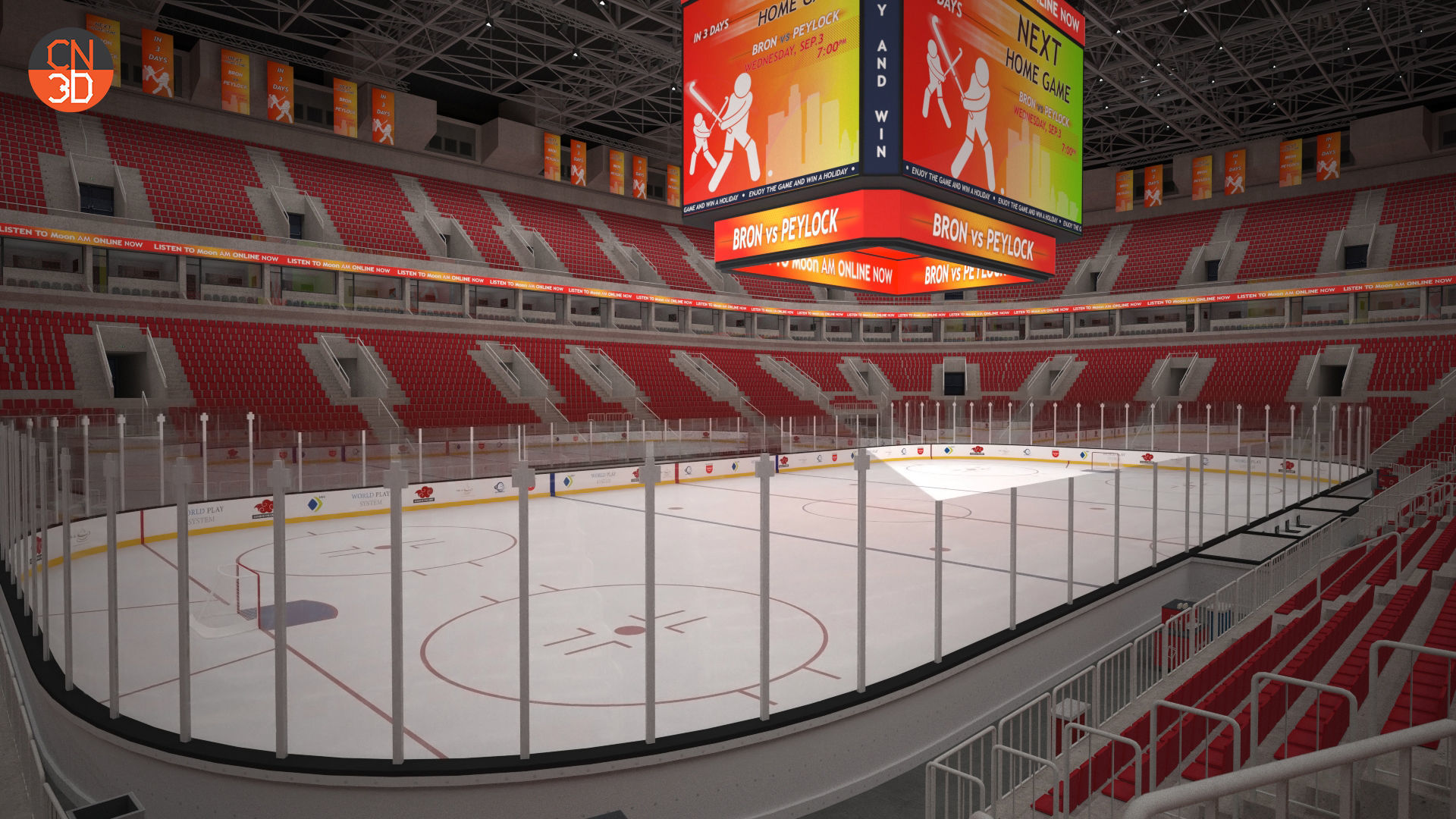 NHL and IIHF Ice Hockey Arena v2 - interior - low poly Low-poly 3D model_22