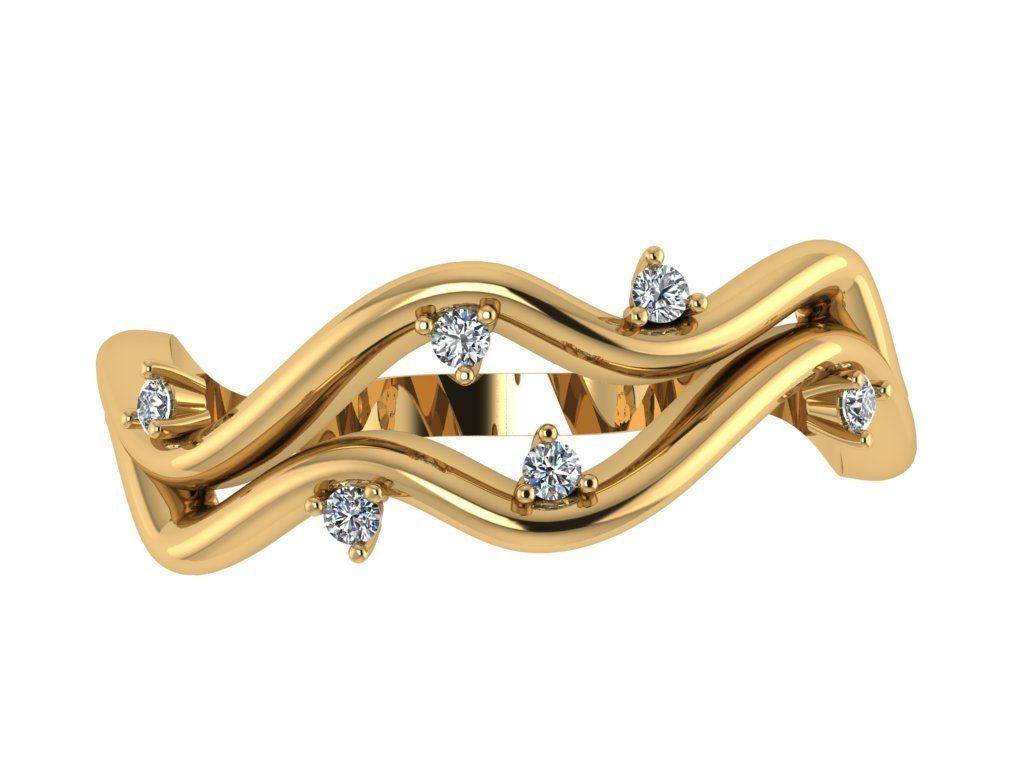 Ring296 gold ring with diamonds 3D print model_1